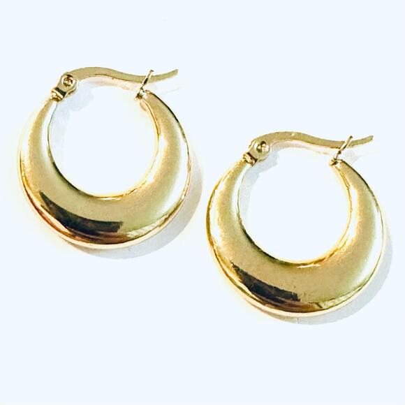 Gold Chunky hoop earrings - Picture 1 of 1